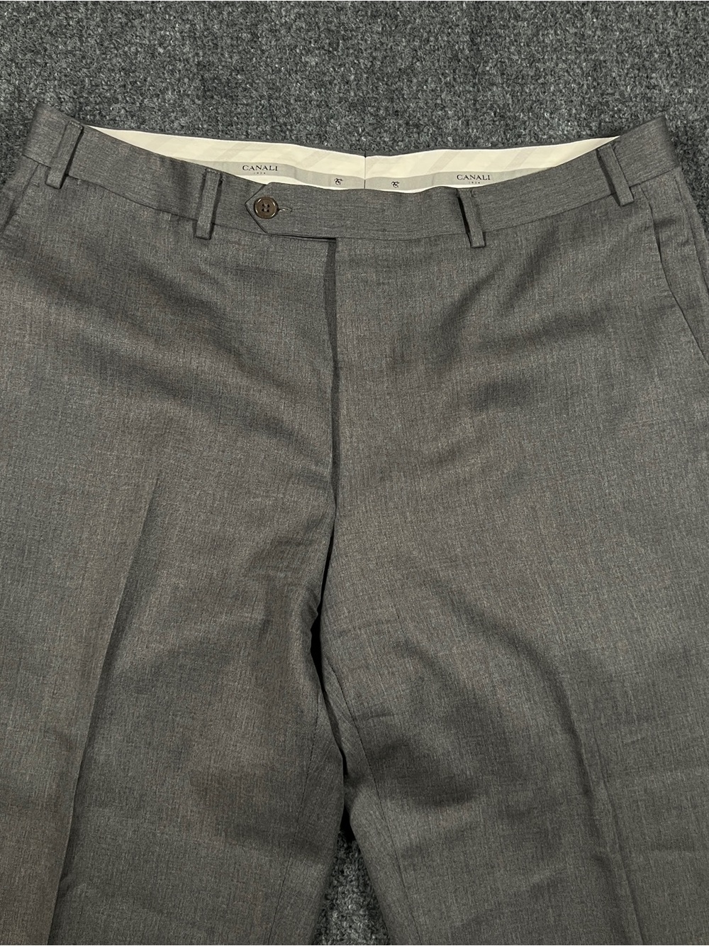Canali Pants Mens 36x32 Flat Front 100% Wool Gray Trousers Made In Italy Luxury